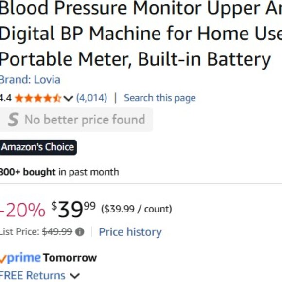 FREE SHIPPING !! Blood Pressure Monitor Upper Arm/One Piece Design - Picture 8 of 10